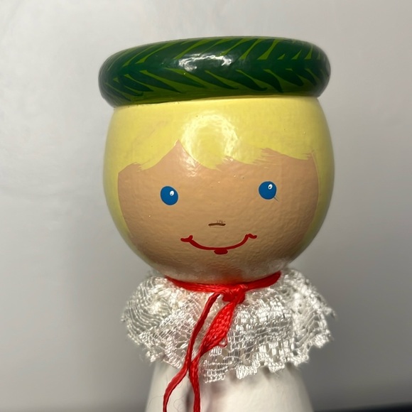 Vintage Wooden Peg Scandinavian Doll Tea Light Candle Holder Sweden - Picture 8 of 8